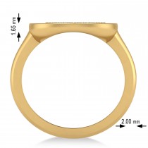 Diamond Aquarius Zodiac Disk Ring 14k Yellow Gold (0.10ct)