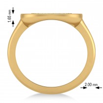 Diamond Cancer Zodiac Disk Ring 14k Yellow Gold (0.13ct)