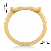 Diamond Leo Zodiac Disk Ring 14k Yellow Gold (0.095ct)