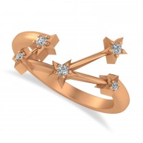 Diamond Taurus Zodiac Constellation Star Ring 14k Rose Gold (0.08ct)