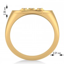 Diamond Cancer Zodiac Constellation Disk Ring 14k Yellow Gold (0.045ct)