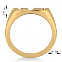 Diamond Leo Zodiac Constellation Disk Ring 14k Yellow Gold (0.05ct)