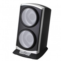 Vertical Double Watch Winder in Black and Silver