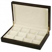 12 Pocket Watch Box Storage in Black Wood