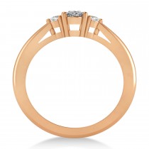 Oval Diamond Three-Stone Engagement Ring 14k Rose Gold (0.60ct)