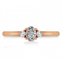 Oval Diamond Three-Stone Engagement Ring 14k Rose Gold (0.60ct)