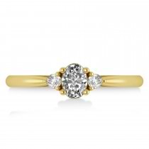 Oval Lab Grown Diamond Three-Stone Engagement Ring 14k Yellow Gold (0.60ct)