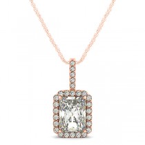 Emerald-Cut Diamond Pendant Necklace 14k Rose Gold (1.25ct)
