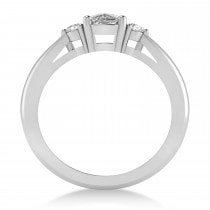 Cushion Diamond Three-Stone Engagement Ring 14k White Gold (1.14ct)