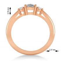 Cushion Lab Grown Diamond Three-Stone Engagement Ring 14k Rose Gold (1.14ct)