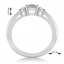 Cushion Lab Grown Diamond Three-Stone Engagement Ring 14k White Gold (1.14ct)