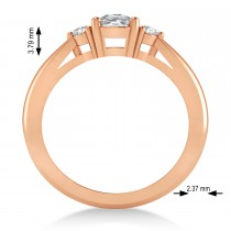 Cushion Moissanite & Diamond Three-Stone Engagement Ring 14k Rose Gold (1.14ct)