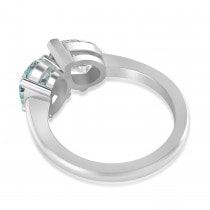 Oval/Pear Diamond & Aquamarine Toi et Moi Ring 14k White Gold (4.50ct)