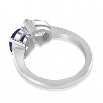 Oval/Pear Diamond & Blue Sapphire Toi et Moi Ring 14k White Gold (4.50ct)