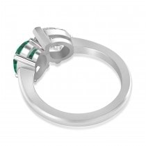 Oval/Pear Diamond & Emerald Toi et Moi Ring 14k White Gold (4.50ct)