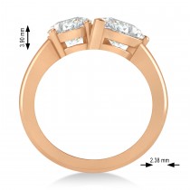 Oval/Pear Lab Grown Diamond Toi et Moi Ring 14k Rose Gold (4.50ct)