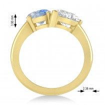 Oval/Pear Diamond & Moonstone Toi et Moi Ring 18k Yellow Gold (4.50ct)