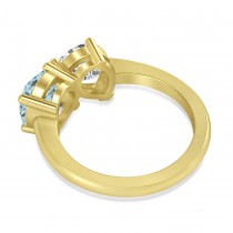 Round/Pear Diamond & Aquamarine Toi et Moi Ring 14k Yellow Gold (4.00ct)