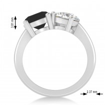 Round/Pear Black & White Diamond Toi et Moi Ring 14k White Gold (4.00ct)