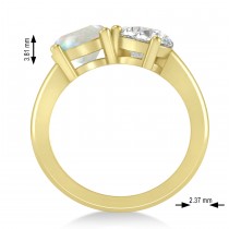 Round/Pear Diamond & Opal Toi et Moi Ring 18k Yellow Gold (4.00ct)