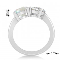 Round/Pear Diamond & Opal Toi et Moi Ring Platinum (4.00ct)