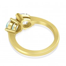 Pear/Pear Diamond & Opal Toi et Moi Ring 14k Yellow Gold (4.00ct)