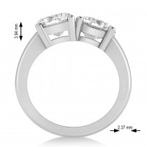 Emerald/Round Diamond Toi et Moi Ring 14k White Gold (4.50ct)