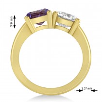 Emerald/Round Diamond & Lab Alexandrite Toi et Moi Ring 14k Yellow Gold (4.50ct)