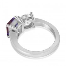 Emerald/Round Diamond & Lab Alexandrite Toi et Moi Ring Platinum (4.50ct)