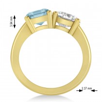 Emerald/Round Diamond & Aquamarine Toi et Moi Ring 14k Yellow Gold (4.50ct)