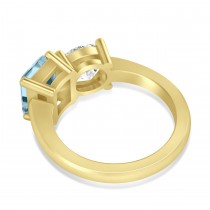 Emerald/Round Diamond & Aquamarine Toi et Moi Ring 18k Yellow Gold (4.50ct)