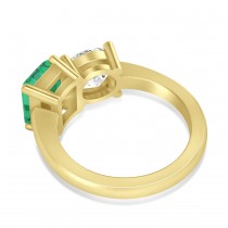 Emerald/Round Diamond & Emerald Toi et Moi Ring 18k Yellow Gold (4.50ct)