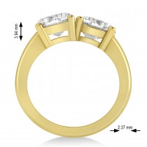 Emerald/Round Lab Grown Diamond Toi et Moi Ring 14k Yellow Gold (4.50ct)