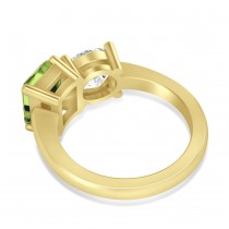 Emerald/Round Diamond & Peridot Toi et Moi Ring 14k Yellow Gold (4.50ct)