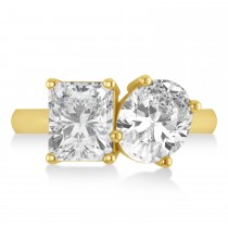 Emerald/Oval Diamond Toi et Moi Ring 14k Yellow Gold (5.50ct)