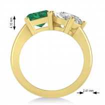 Emerald/Oval Diamond & Emerald Toi et Moi Ring 14k Yellow Gold (5.50ct)