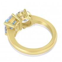 Emerald/Oval Diamond & Moonstone Toi et Moi Ring 18k Yellow Gold (5.50ct)