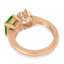 Emerald/Oval Diamond & Peridot Toi et Moi Ring 14k Rose Gold (5.50ct)