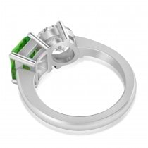 Emerald/Oval Diamond & Peridot Toi et Moi Ring 14k White Gold (5.50ct)