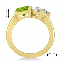Emerald/Oval Diamond & Peridot Toi et Moi Ring 18k Yellow Gold (5.50ct)