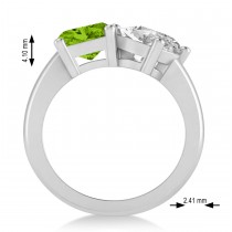 Emerald/Oval Diamond & Peridot Toi et Moi Ring Platinum (5.50ct)