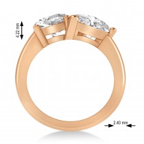 Pear/Oval Lab Grown Diamond Toi et Moi Ring 14k Rose Gold (6.00ct)