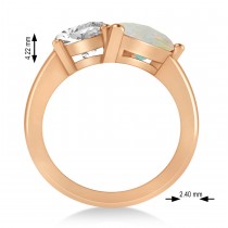 Pear/Oval Diamond & Opal Toi et Moi Ring 18k Rose Gold (6.00ct)