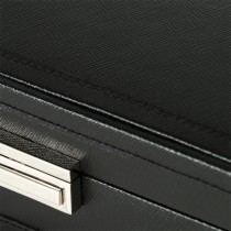 Faux Leather Jewelry Safe Deposit Case w/ Travel Box 3 Colors