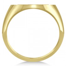Raised Jewish Star of David Signet Ring for Men 14k Yellow Gold