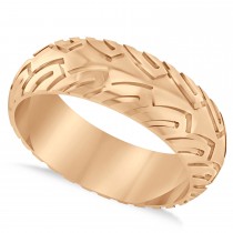 Men's Road Racing Eternity Sports Band Ring 14k Rose Gold