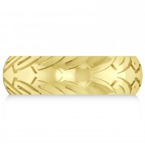 Men's Road Racing Eternity Sports Band Ring 14k Yellow Gold