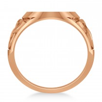 Customizable Celtic Knot Signet Ring Engravable 14k Rose Gold