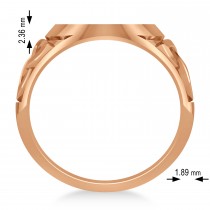Customizable Celtic Knot Signet Ring Engravable 14k Rose Gold
