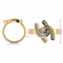 Diamond Double Horseshoe Men's Ring 14k Yellow Gold (0.66ct)